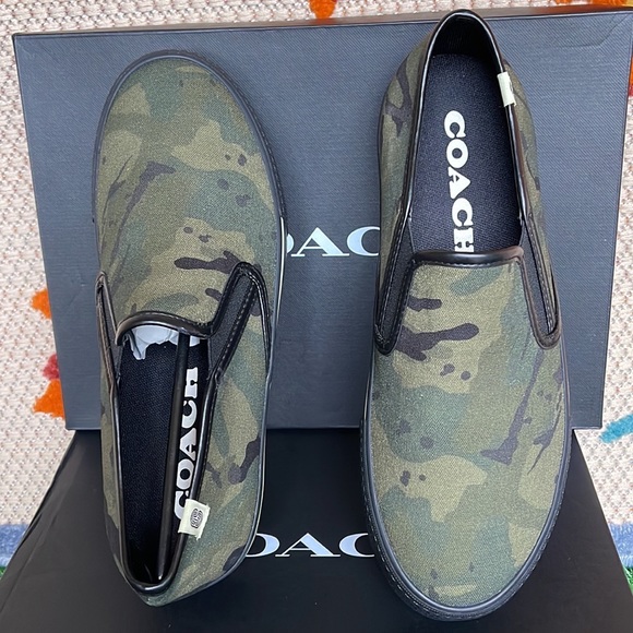 Coach Slip On Skate Sneaker In Camo Print CA011 Mens - Picture 11 of 16